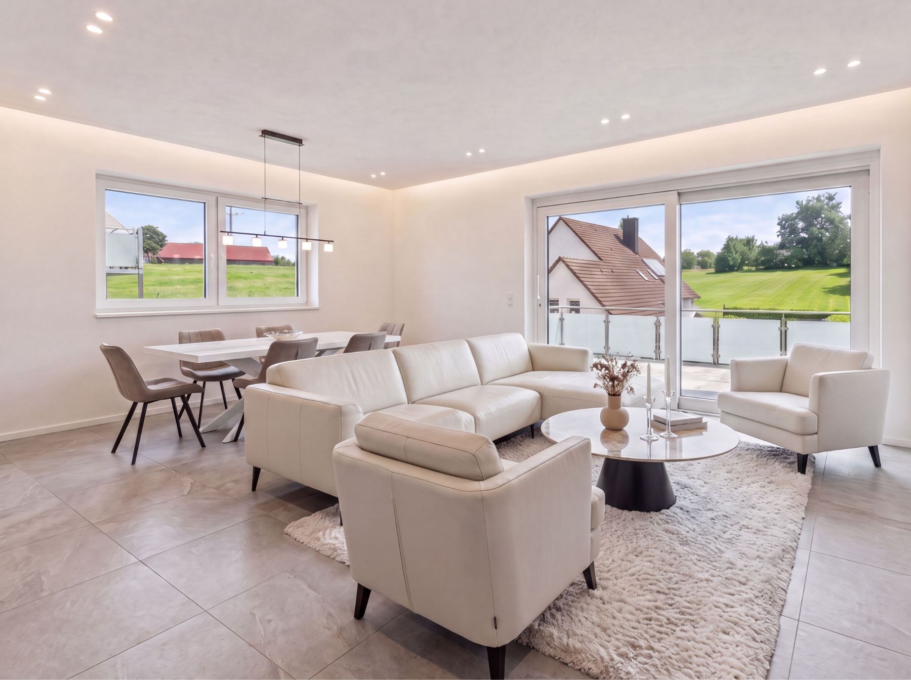 Visualisierung Wohnzimmer Mehrfamilienhaus Odelzhausen
